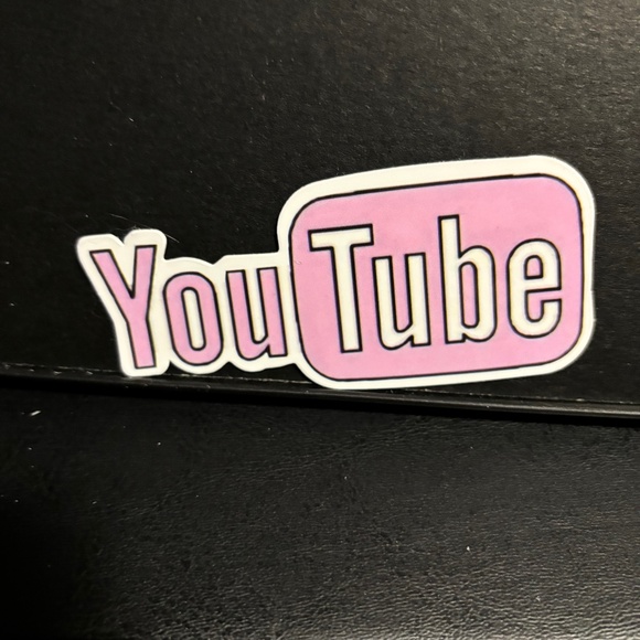PINK YOU TUBE STICKER - Picture 1 of 1